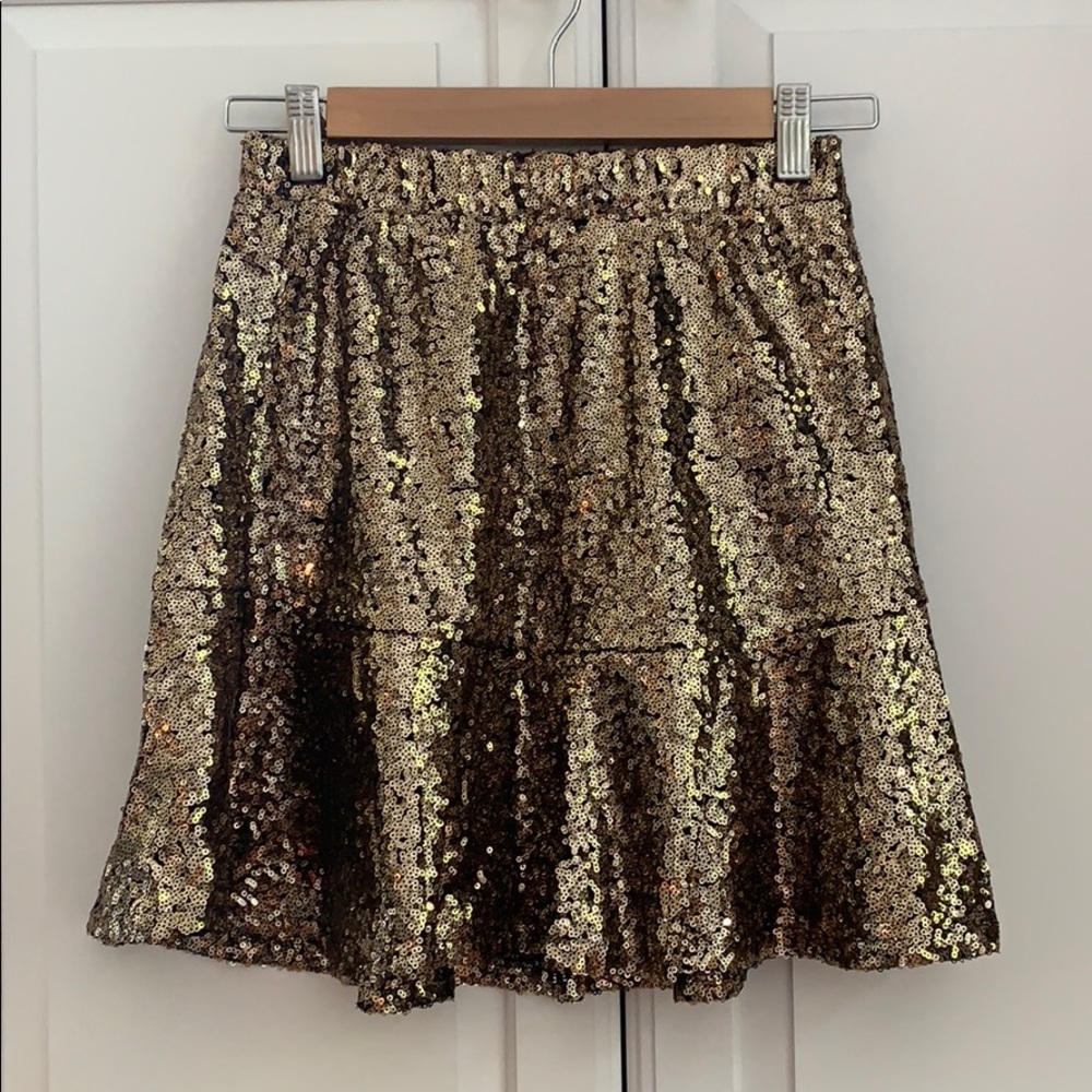 NWT xhilaration target gold sequin skirt S SMALL